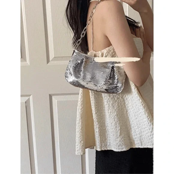 COACH Vintage Poppy Sliver Sequined Evening Bag RARE 14368